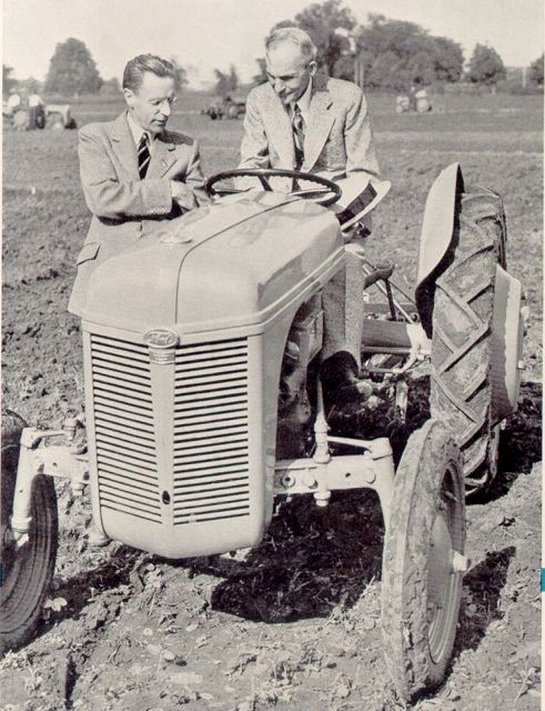 Henry Ford on 9N tractor-another view